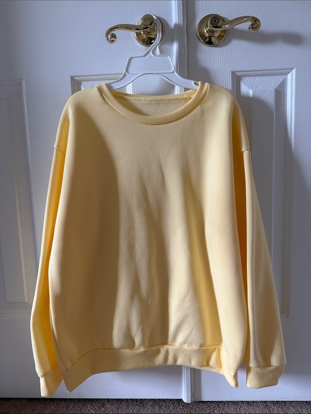 SHEIN Pale Yellow Crewneck Sweatshirt